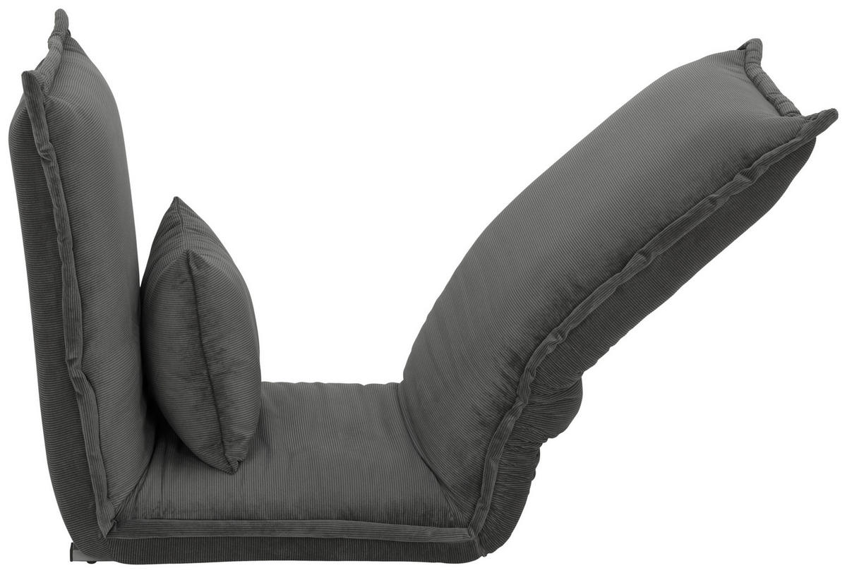 SCHLAFSESSEL Cord Grau    - Silberfarben/Grau, MODERN, Textil/Metall (77/73/87cm) - MID.YOU