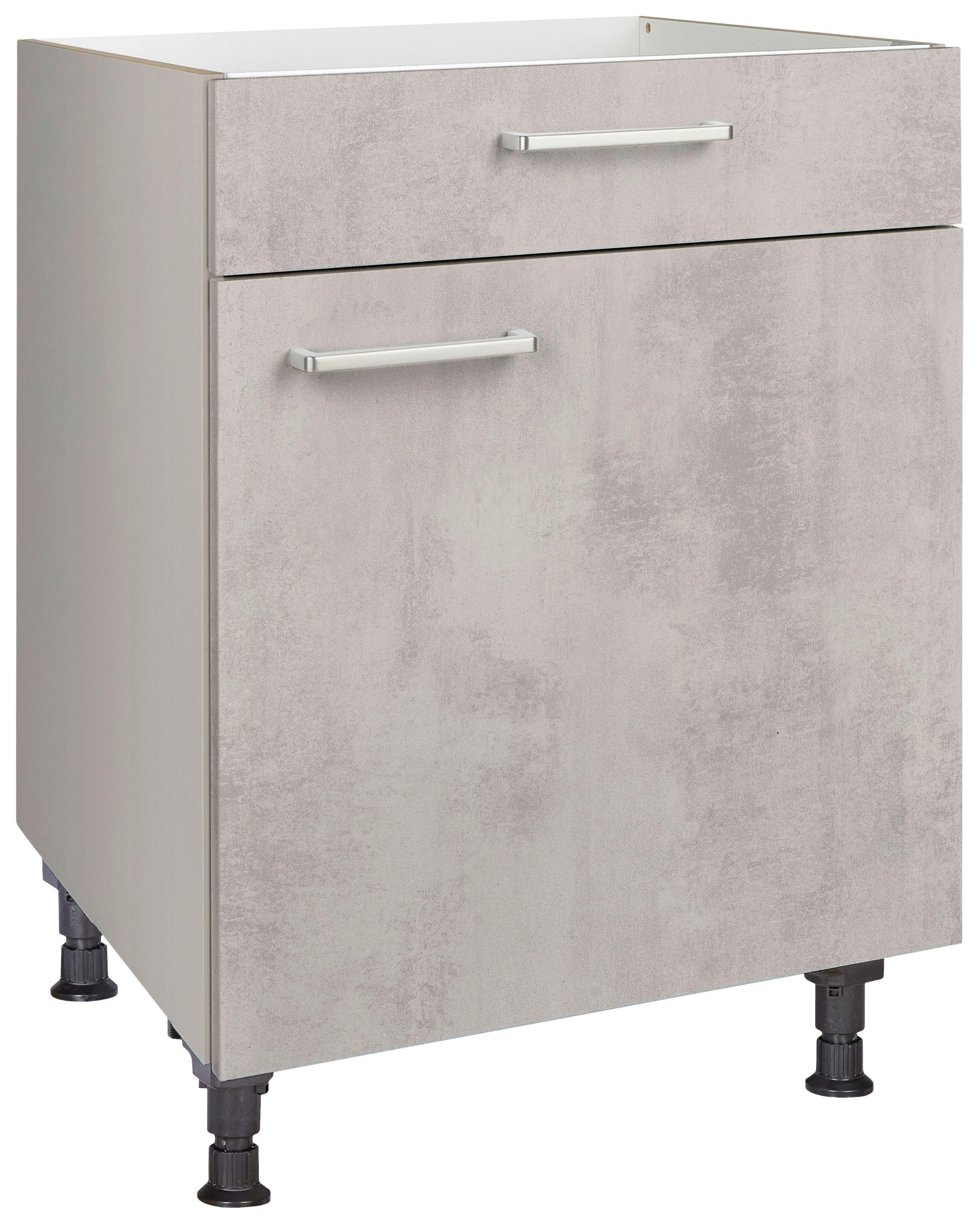 KOCHFELDUMBAUSCHRANK 60/87/56 cm Hellgrau - Edelstahlfarben/Hellgrau, Modern, Holzwerkstoff/Metall (60/87/56cm) - Nobilia