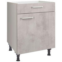 KOCHFELDUMBAUSCHRANK 60/87/56 cm  Hellgrau  - Edelstahlfarben/Hellgrau, Modern, Holzwerkstoff/Metall (60/87/56cm) - Nobilia