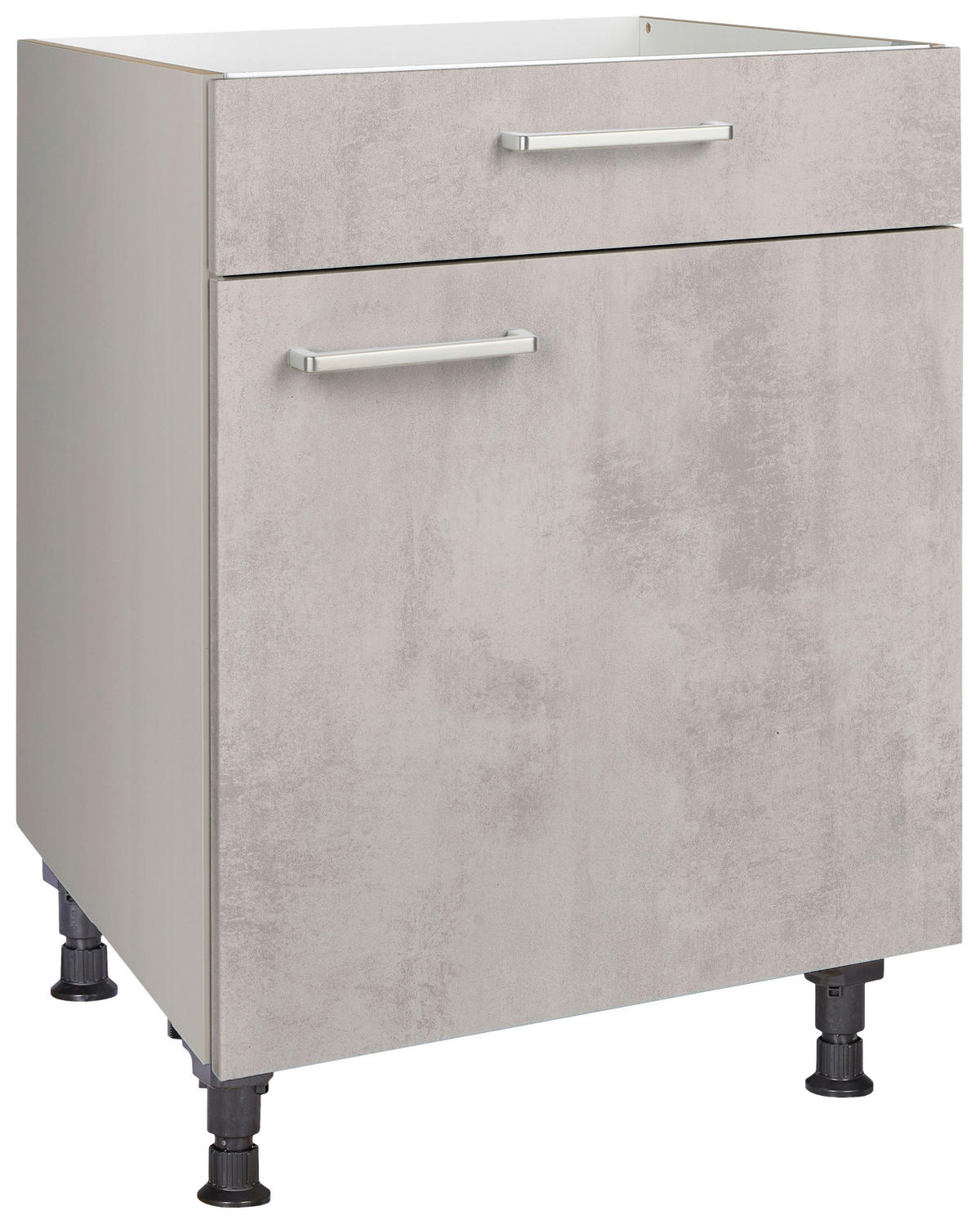 KOCHFELDUMBAUSCHRANK 60/87/56 cm  Hellgrau  - Edelstahlfarben/Hellgrau, Modern, Holzwerkstoff/Metall (60/87/56cm) - Nobilia