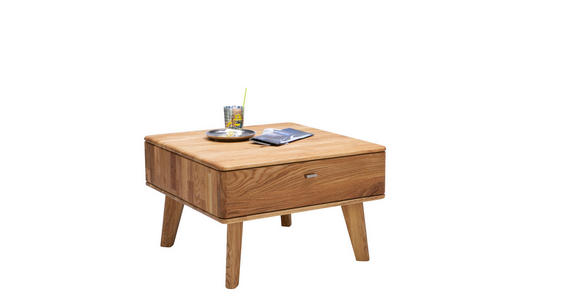 COUCHTISCH in Holz 70/70/45 cm - Champagner/Eichefarben, KONVENTIONELL, Holz/Metall (70/70/45cm) - Voleo
