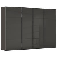 SCHWEBETÜRENSCHRANK 316/223/68 cm 4-türig Graphitfarben, Schwarz  - Chromfarben/Graphitfarben, Design, Glas/Holzwerkstoff (316/223/68cm) - Novel