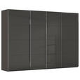SCHWEBETÜRENSCHRANK  in Graphitfarben, Schwarz  - Chromfarben/Graphitfarben, Design, Glas/Holzwerkstoff (316/223/68cm) - Novel
