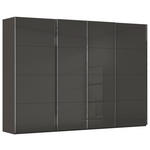 SCHWEBETÜRENSCHRANK  in Graphitfarben, Schwarz  - Chromfarben/Graphitfarben, Design, Glas/Holzwerkstoff (316/223/68cm) - Novel