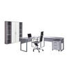 BÜRO erweiterbar, in verschiedenen Holz-Dekoren erhältlich, Schreibtisch seitenverkehrt montierbar, abschließbar Grau, Weiß - Weiß/Grau, MODERN, Holzwerkstoff - MID.YOU