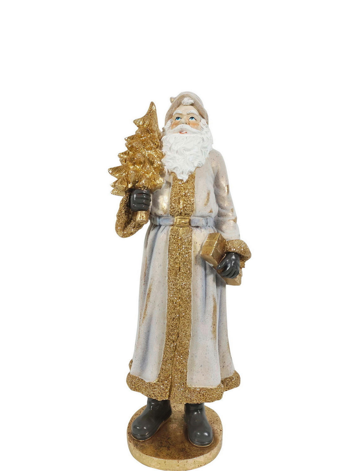 WEIHNACHTSMANN  - Goldfarben/Weiß, Basics, Kunststoff (17,5/15/46,5cm) - X-Mas
