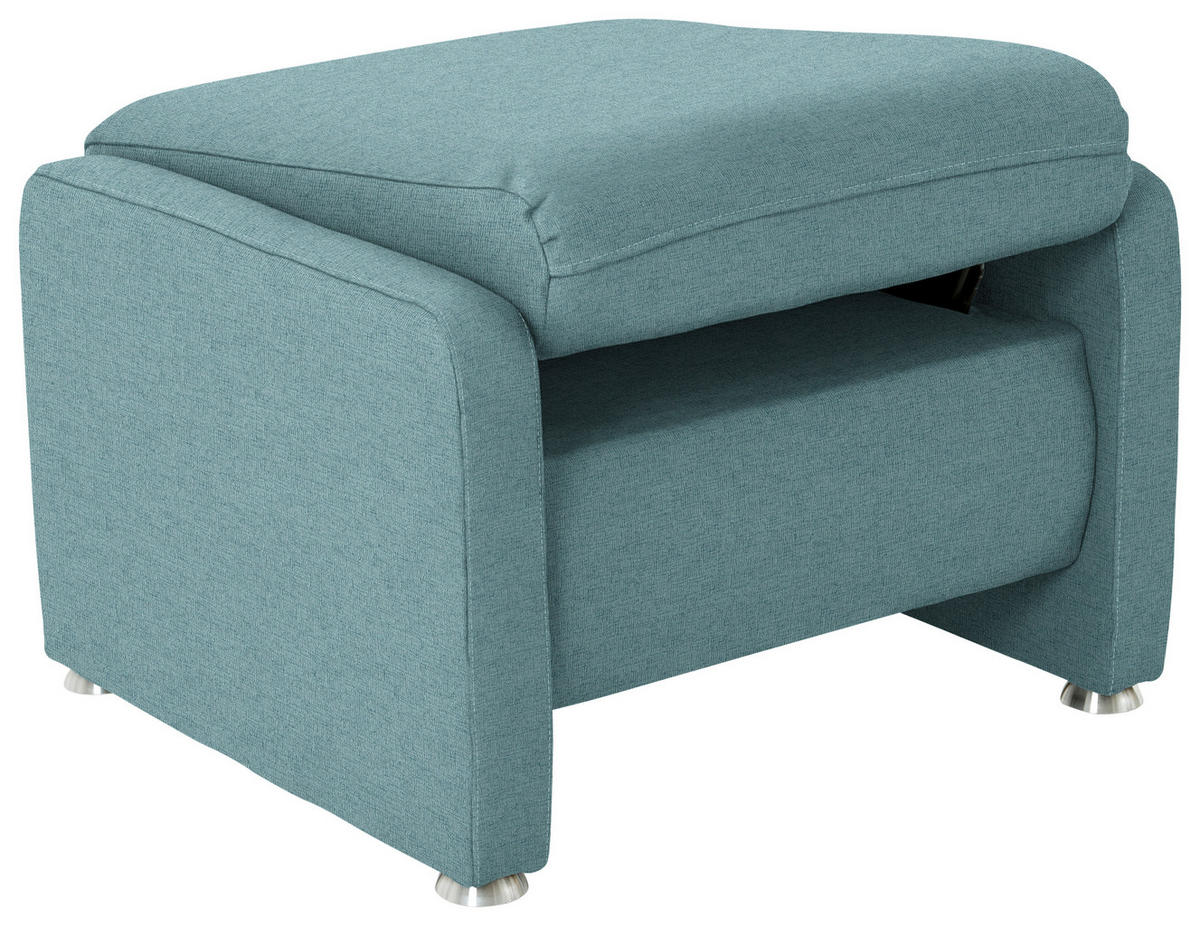 HOCKER in Textil Hellblau  - Alufarben/Hellblau, KONVENTIONELL, Textil/Metall (67/44/58cm) - Beldomo Comfort