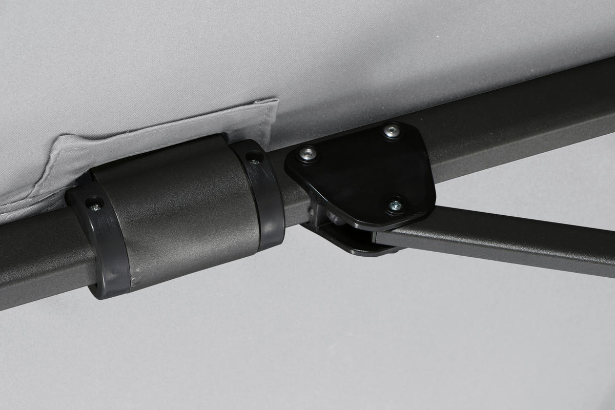 AMPELSCHIRM  350/350 cm  - Anthrazit/Grau, KONVENTIONELL, Textil/Metall (350/350cm) - Siena Garden