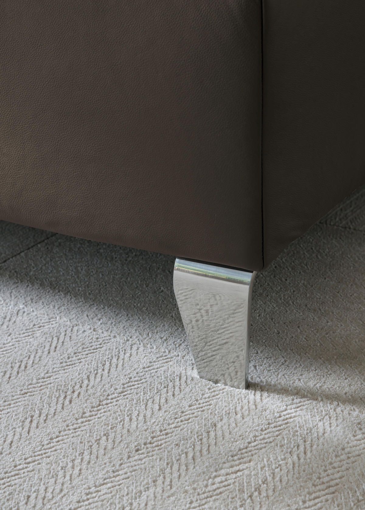 BOXSPRINGBETT 120/200 cm  in Braun  - Chromfarben/Braun, KONVENTIONELL, Leder/Textil (120/200cm) - Novel