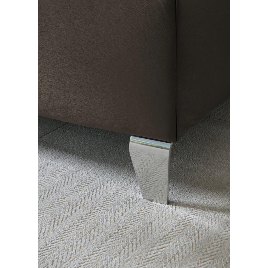 Thumbnail - Novel Boxspringbett, Braun, Textil, Echtleder, Rindleder, H3, 7-Zonen, Höhe ca. 27 cm, 120x200 cm, Über- und Sondergröße...