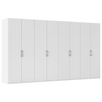 DREHTÜRENSCHRANK 400/223/61 cm,  in Weiß, 8-türig  - Edelstahlfarben/Weiß, Basics, Holzwerkstoff/Metall (400/223/61cm) - Novel
