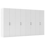 DREHTÜRENSCHRANK 400/223/61 cm,  in Weiß, 8-türig  - Edelstahlfarben/Weiß, Basics, Holzwerkstoff/Metall (400/223/61cm) - Novel