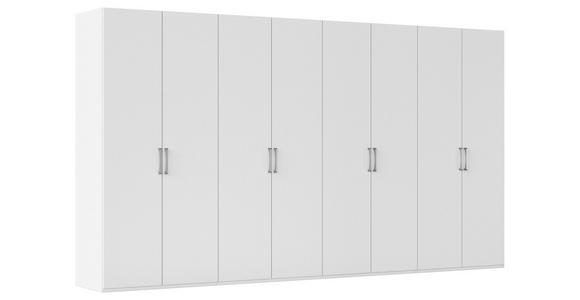 DREHTÜRENSCHRANK  in Weiß  - Edelstahlfarben/Weiß, Basics, Holzwerkstoff/Metall (400/223/61cm) - Novel