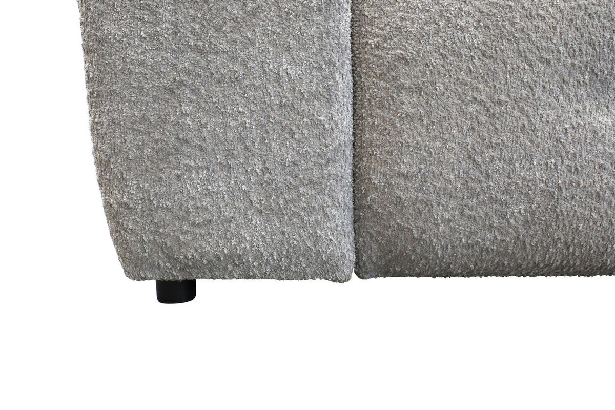 ECKSOFA RUNO Grau Bouclé  - Schwarz/Grau, Design, Kunststoff/Textil (270/175cm) - MID.YOU