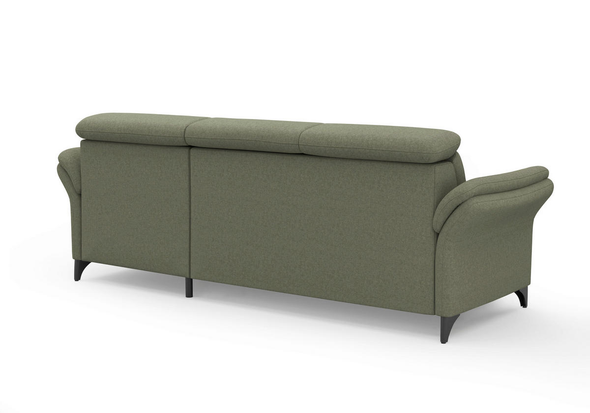 ECKSOFA GLENDALE E Olivgrün Flachgewebe  - Schwarz/Olivgrün, KONVENTIONELL, Textil/Metall (253/166cm) - Sit & More