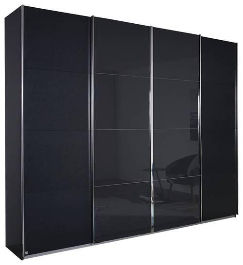 SCHIEBETÜRENSCHRANK 361/230/62 cm 4-türig Graphitfarben, Grau  - Chromfarben/Eichefarben, MODERN, Holzwerkstoff/Metall (361/230/62cm) - Rauch Möbel