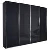 SCHIEBETÜRENSCHRANK 361/230/62 cm 4-türig Graphitfarben, Grau  - Chromfarben/Eichefarben, MODERN, Holzwerkstoff/Metall (361/230/62cm) - Rauch Möbel