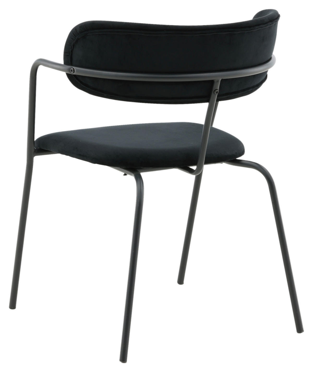 STUHL-SET 2 Stück  in Stahl Samt  - Schwarz, Design, Textil/Metall (58/79/61cm) - Livetastic