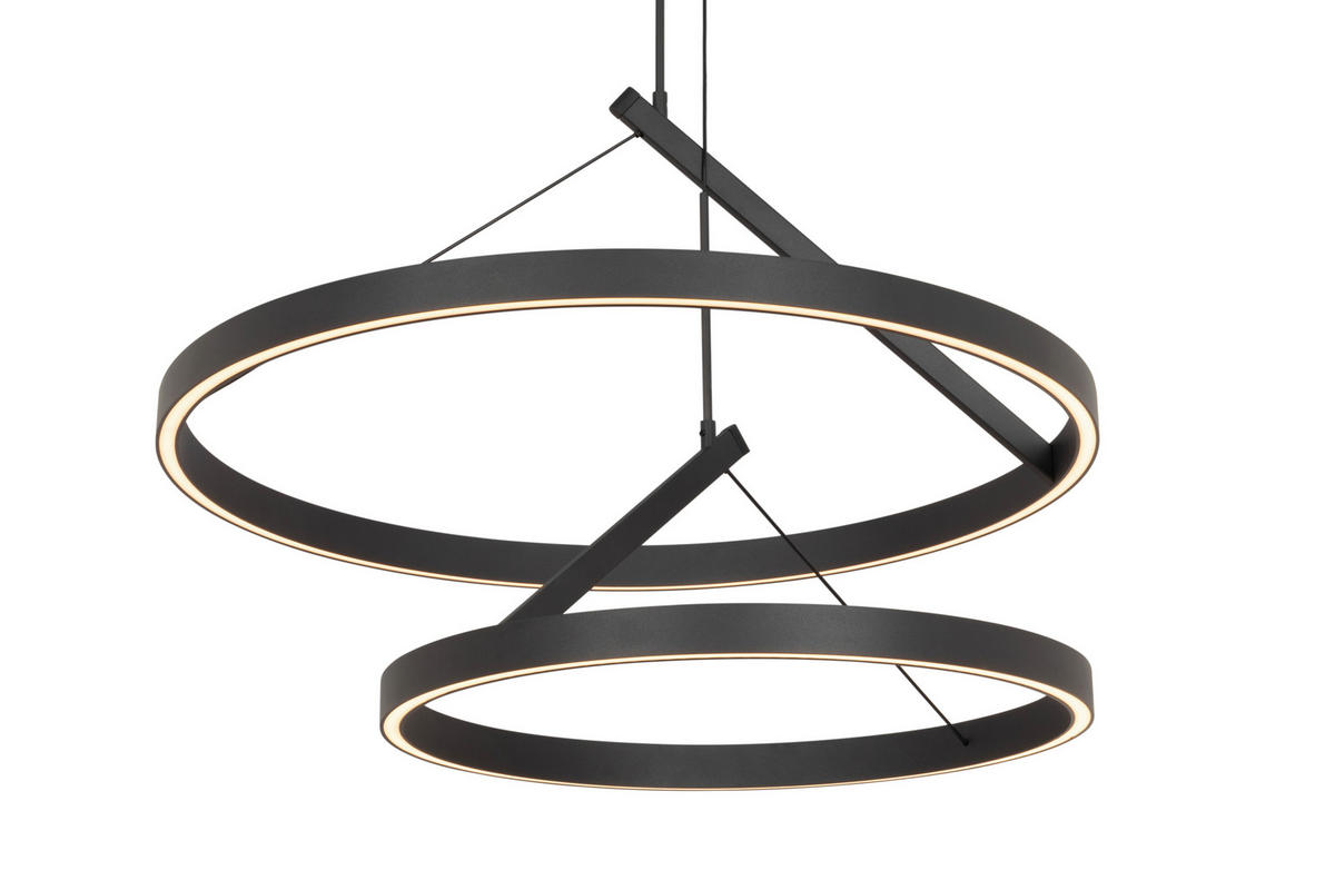 ZÁVESNÉ LED SVIETIDLO, 60/150 cm  - čierna, Design, kov (60/150cm) - Dieter Knoll
