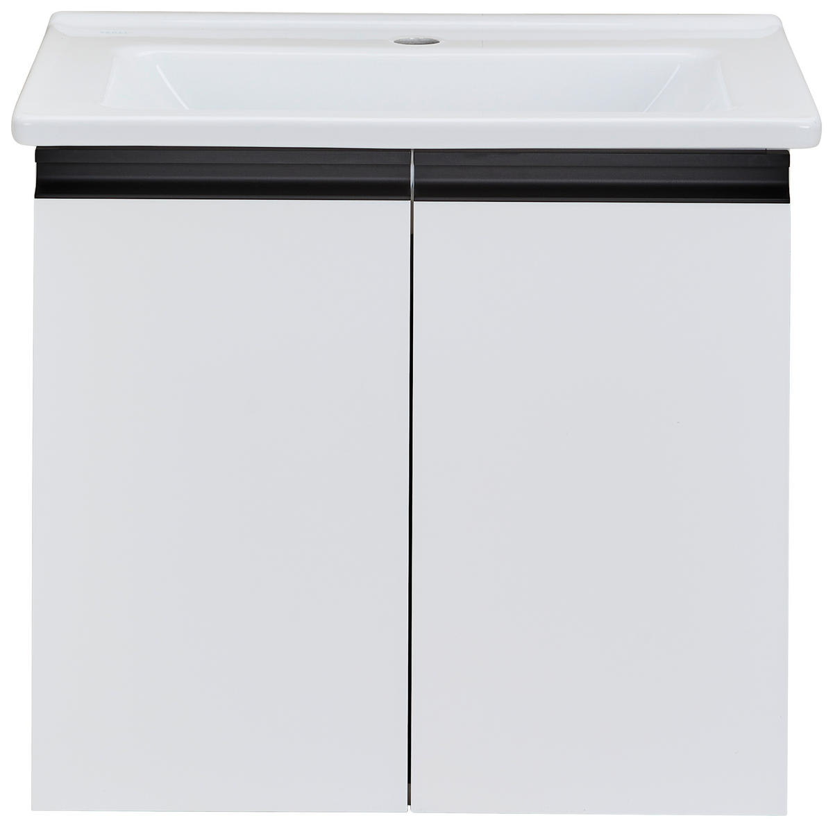 BADEZIMMER 3-teilig  in  - Weiß Hochglanz/Schwarz, MODERN, Glas/Keramik (60/119/46cm) - MID.YOU