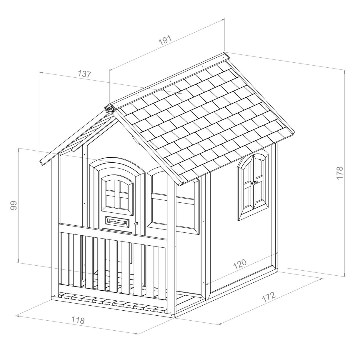 SPIELHAUS ALEX 137/178/191 cm axi  - Weiss/Braun, Basics, Holz (137/178/191cm)