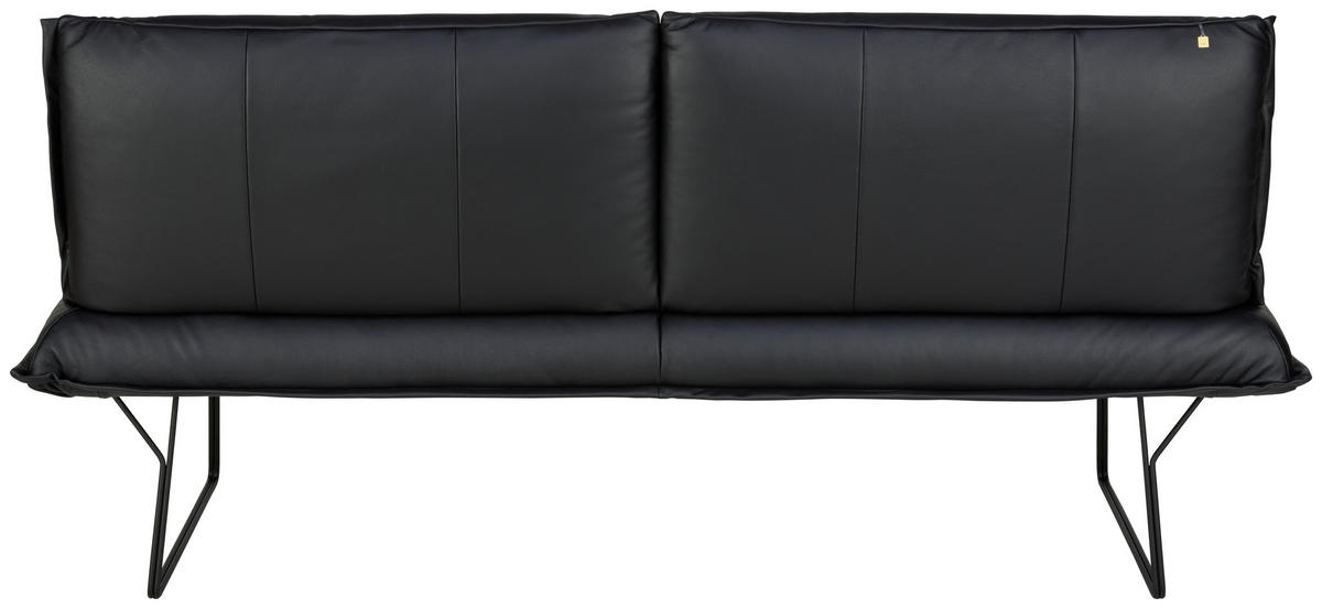 SITZBANK 180/98/72 cm  in Schwarz  - Schwarz, Design, Leder/Metall (180/98/72cm) - Koinor