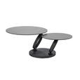 COUCHTISCH Sicherheitsglas 80-133,5/80/43 cm rund Grau, Schwarz  - Schwarz/Grau, Design, Glas/Keramik (80-133,5/80/43cm) - Dieter Knoll