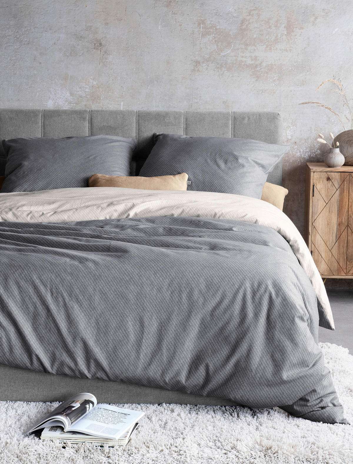 BETTWÄSCHE Biber 135/200 cm  - Grau, KONVENTIONELL, Textil (135/200cm) - Irisette
