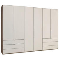 FALTTÜRENSCHRANK 300/216/58 cm 3-türig  - Chromfarben/Magnolie, Konventionell, Glas/Holzwerkstoff (300/216/58cm) - Venda
