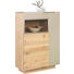 HIGHBOARD Wildeiche furniert, mehrschichtige Massivholzplatte (Tischlerplatte) geölt Eichefarben, Schlammfarben - Schlammfarben/Eichefarben, Design, Glas/Holz (96/42/138cm) - Voglauer