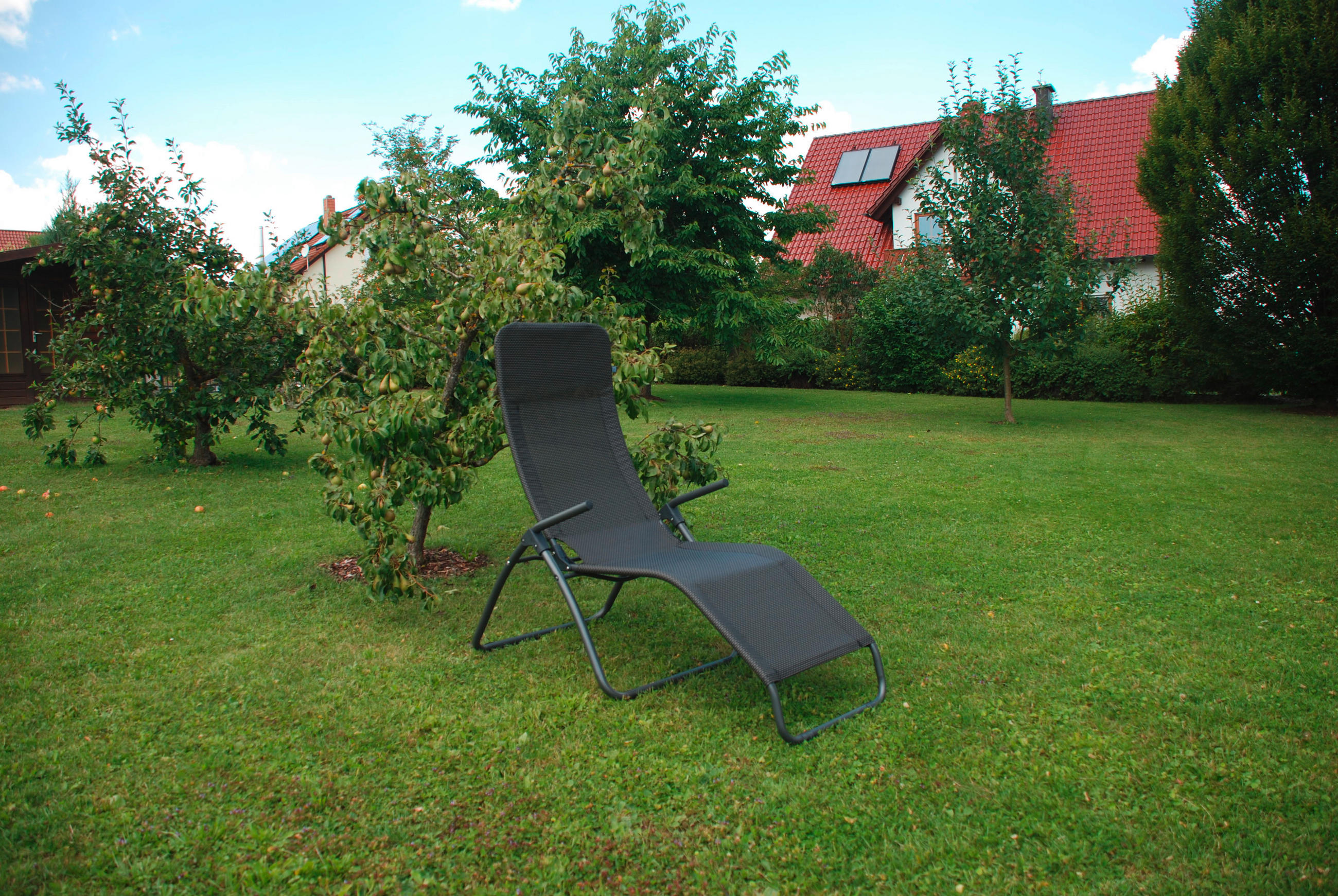 BÄDERLIEGE  - Anthrazit, Basics, Textil/Metall (185/69/118cm)