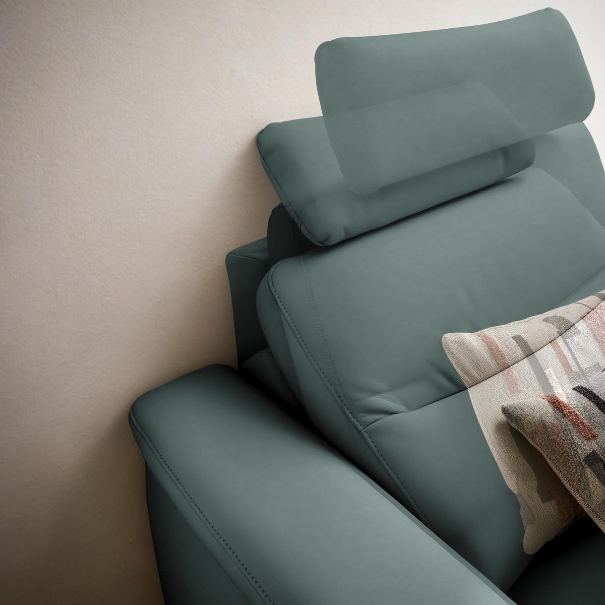 ECKSOFA  in Echtleder Blaugrau  280/249 cm  - Anthrazit/Blaugrau, Design, Leder/Metall (280/249cm) - Himolla Komfortklass