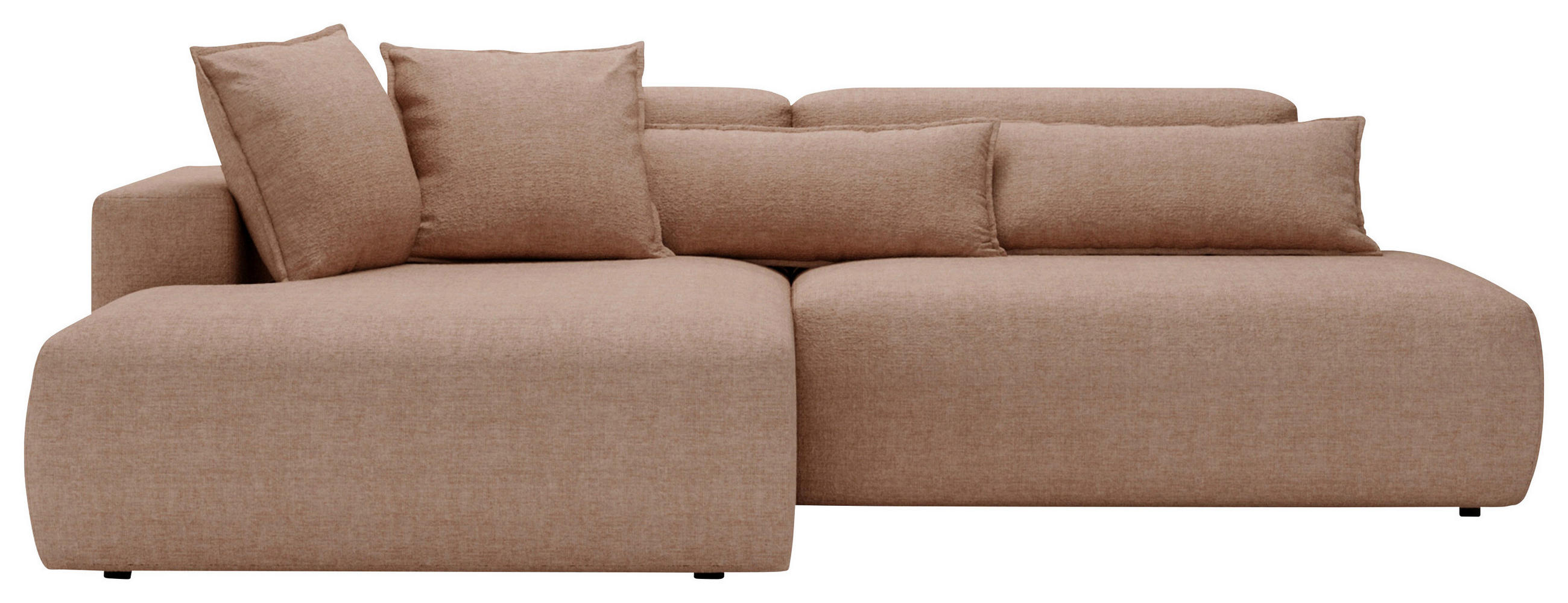 ECKSOFA Chenille Braun  - Schwarz/Braun, Design, Kunststoff/Textil (160/284cm) - Livetastic