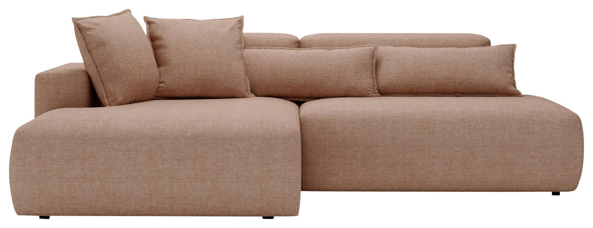 ECKSOFA Chenille Braun  - Schwarz/Braun, Design, Kunststoff/Textil (160/284cm) - Livetastic