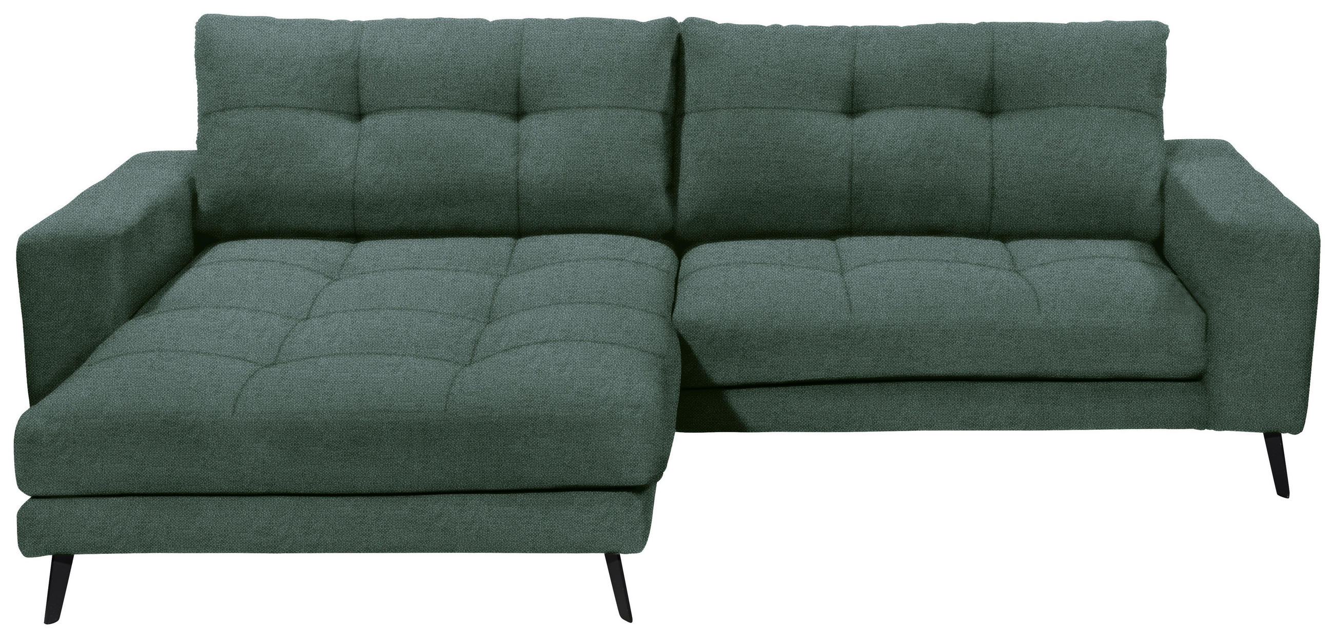 ECKSOFA ROCKPORT Dunkelgrün Webstoff  - Dunkelgrün/Schwarz, Basics, Textil/Metall (171/247cm) - Livetastic
