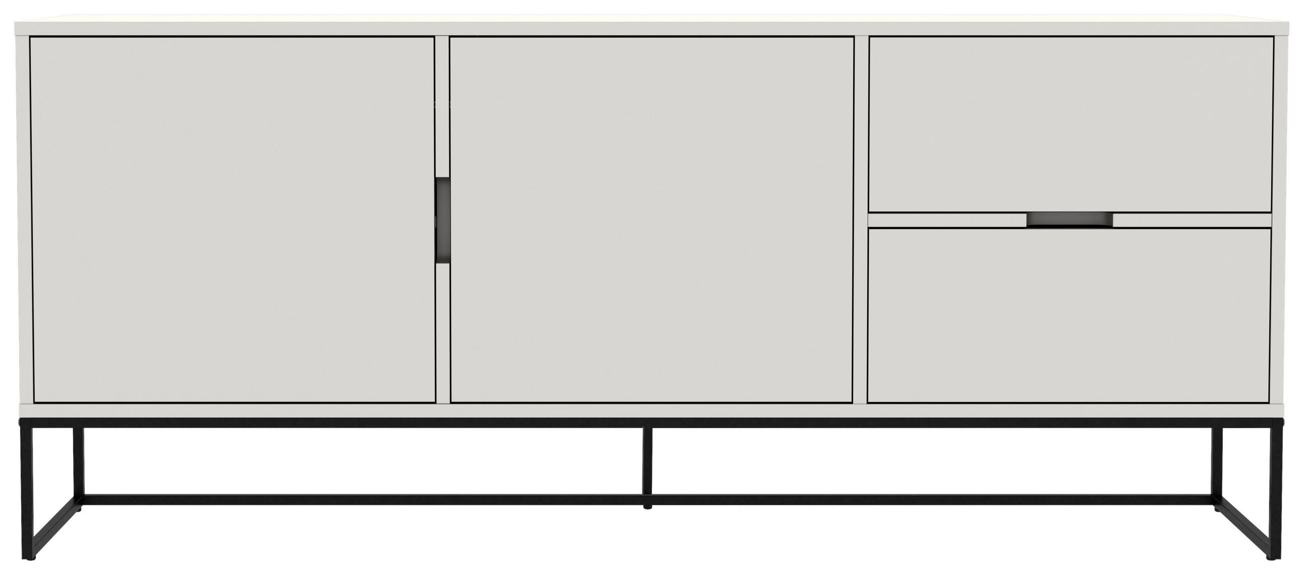 SIDEBOARD 176/76/43 cm in Weiß - Schwarz/Weiß, Design, Holzwerkstoff/Metall (176/76/43cm)