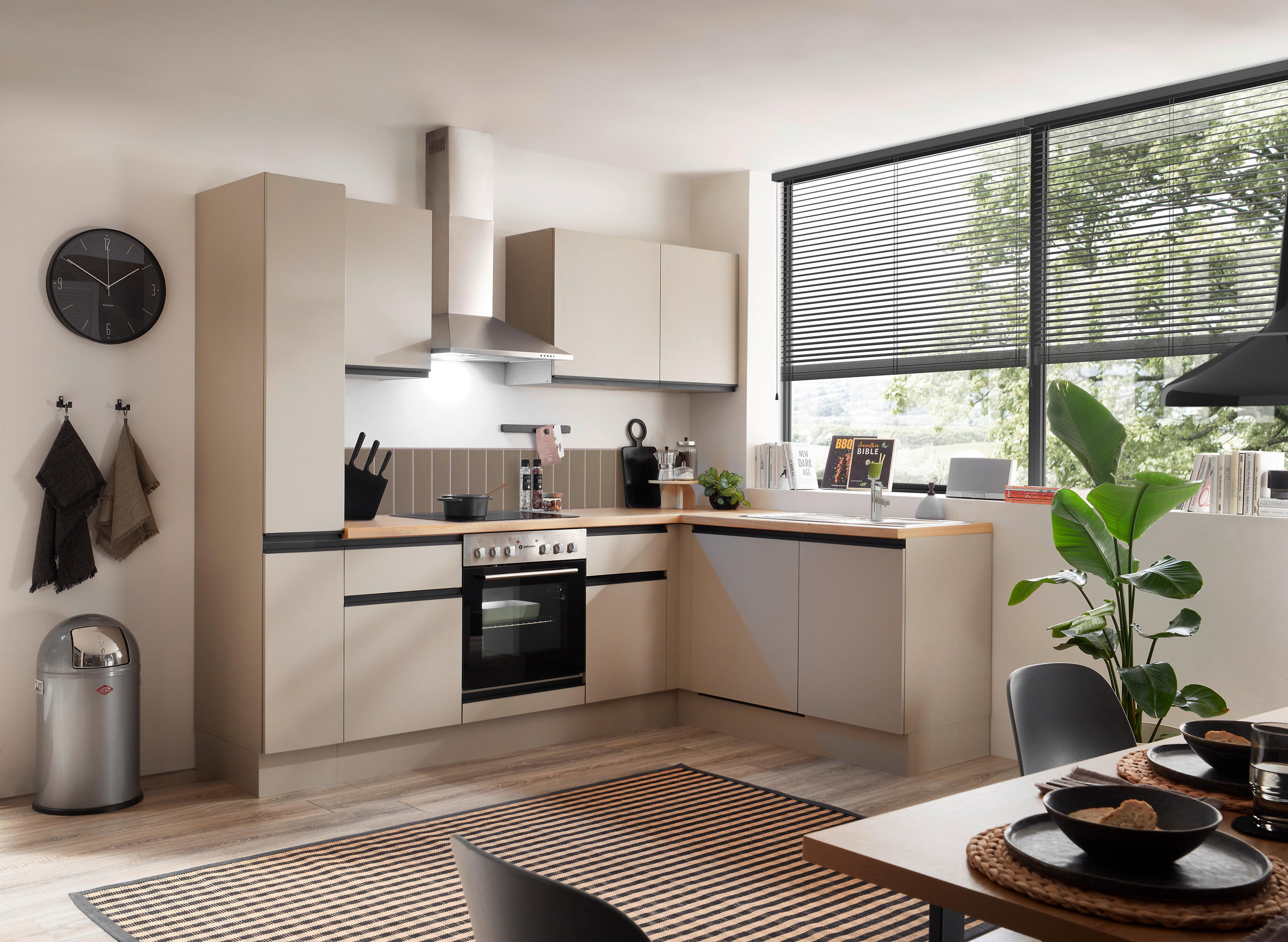 ECKKÜCHE 250/175 cm  in Seidengrau  - Eichefarben/Seidengrau, Trend, Holzwerkstoff/Metall (250/175cm) - P & B