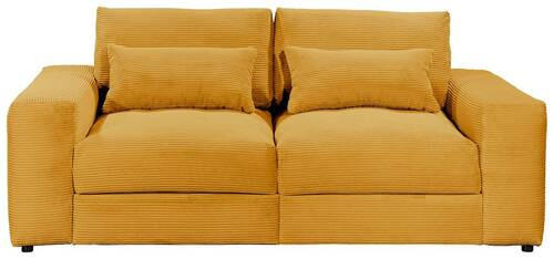 BIGSOFA Cord Gelb  - Gelb/Schwarz, KONVENTIONELL, Kunststoff/Textil (230/78/122cm) - Carryhome