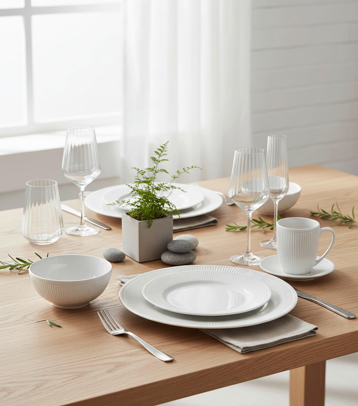 KOMBI SERVIS    24-dijelni   NELE  - bijela, Konvencionalno, keramika - Landscape