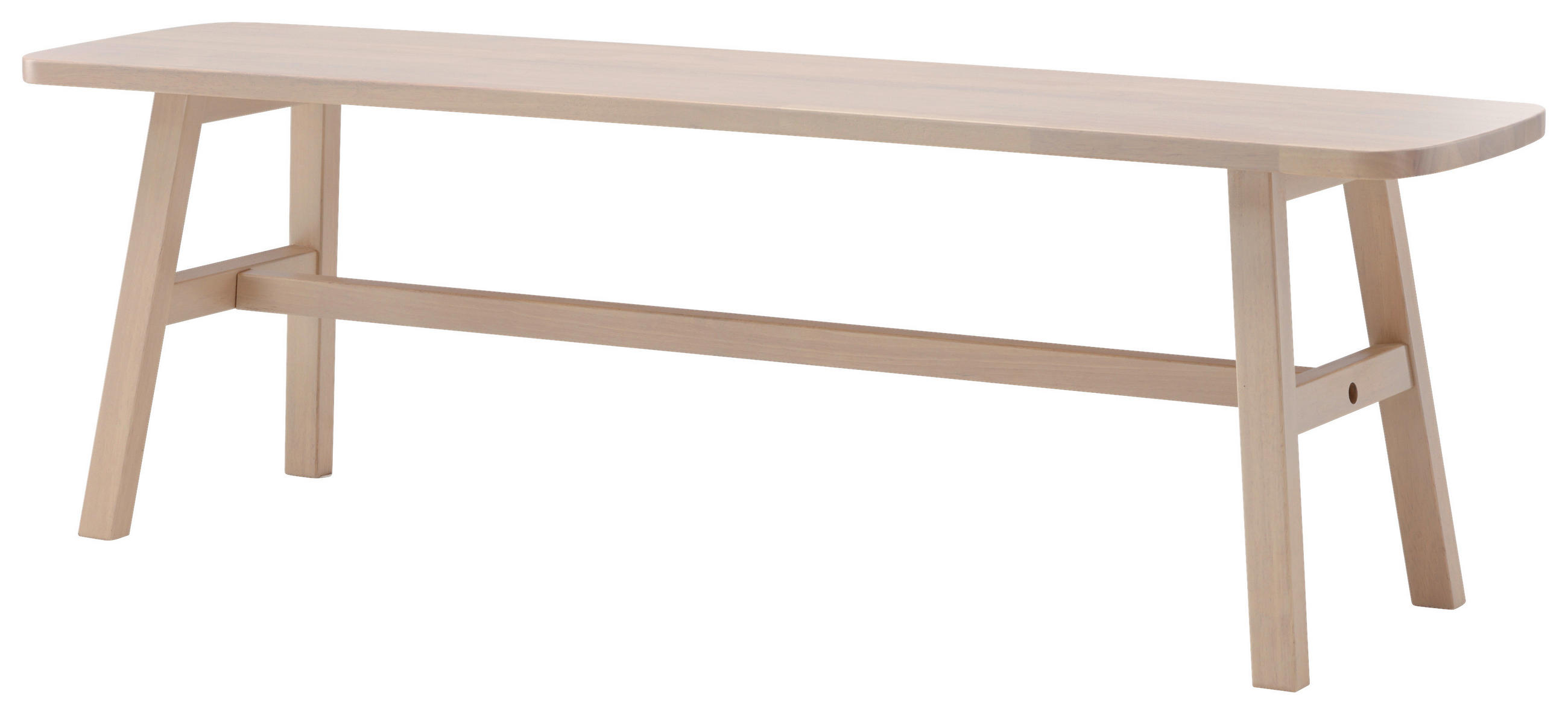 SITZBANK 140/45/35 cm Weiß Kautschukholz furniert  - Weiß, Design, Holz (140/45/35cm) - Livetastic