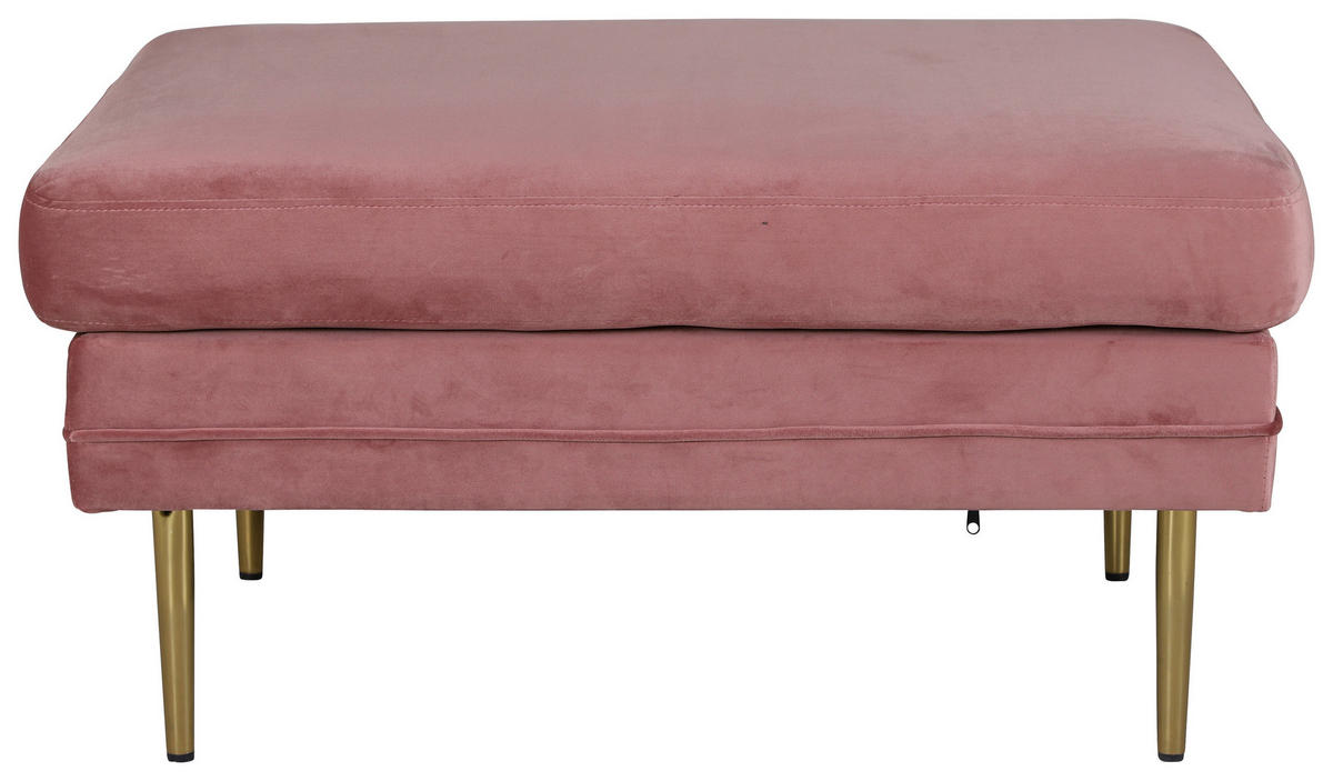 HOCKER Goldfarben, Pink  - Pink/Goldfarben, Design, Kunststoff/Textil (90/49/70cm) - Livetastic