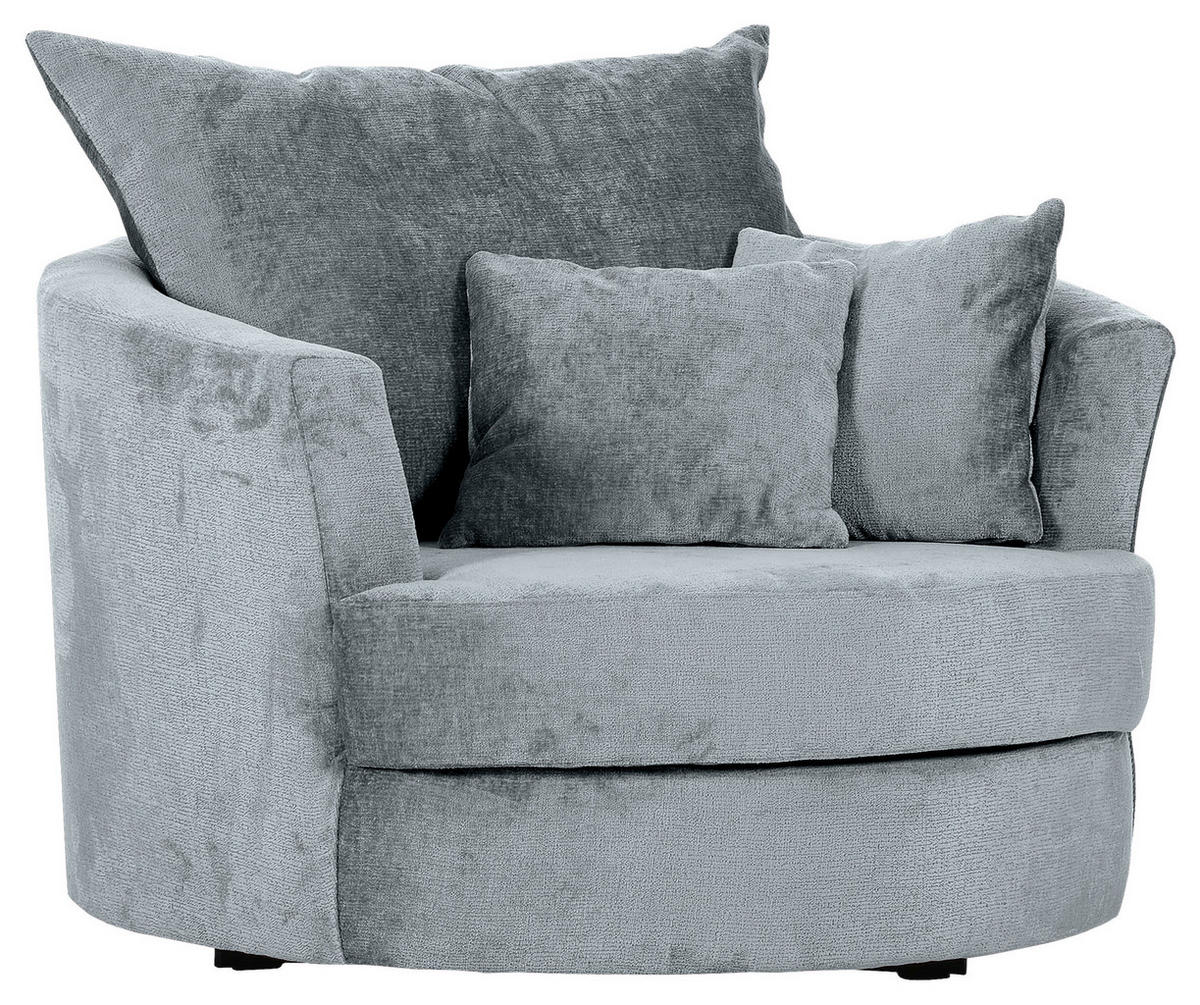 SESSEL in Chenille Hellblau  - Schwarz/Hellblau, Konventionell, Textil/Metall (115/72/115cm) - Carryhome