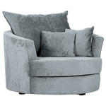SESSEL in Chenille Hellblau  - Schwarz/Hellblau, KONVENTIONELL, Textil/Metall (115/72/115cm) - Carryhome