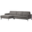 ECKSOFA Anthrazit Cord  - Anthrazit/Schwarz, Design, Textil/Metall (178/302cm) - Carryhome