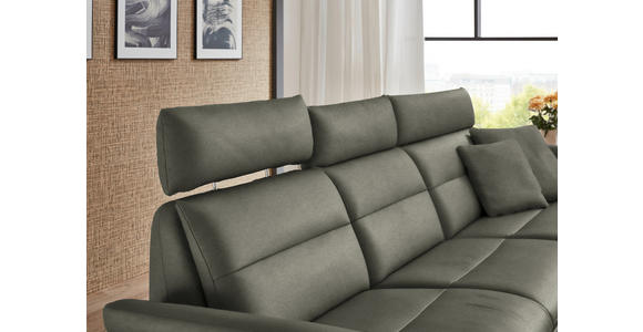 ECKSOFA in Echtleder Grau  300/157 cm  - Schwarz/Grau, Design, Leder/Metall (300/157cm) - Dieter Knoll