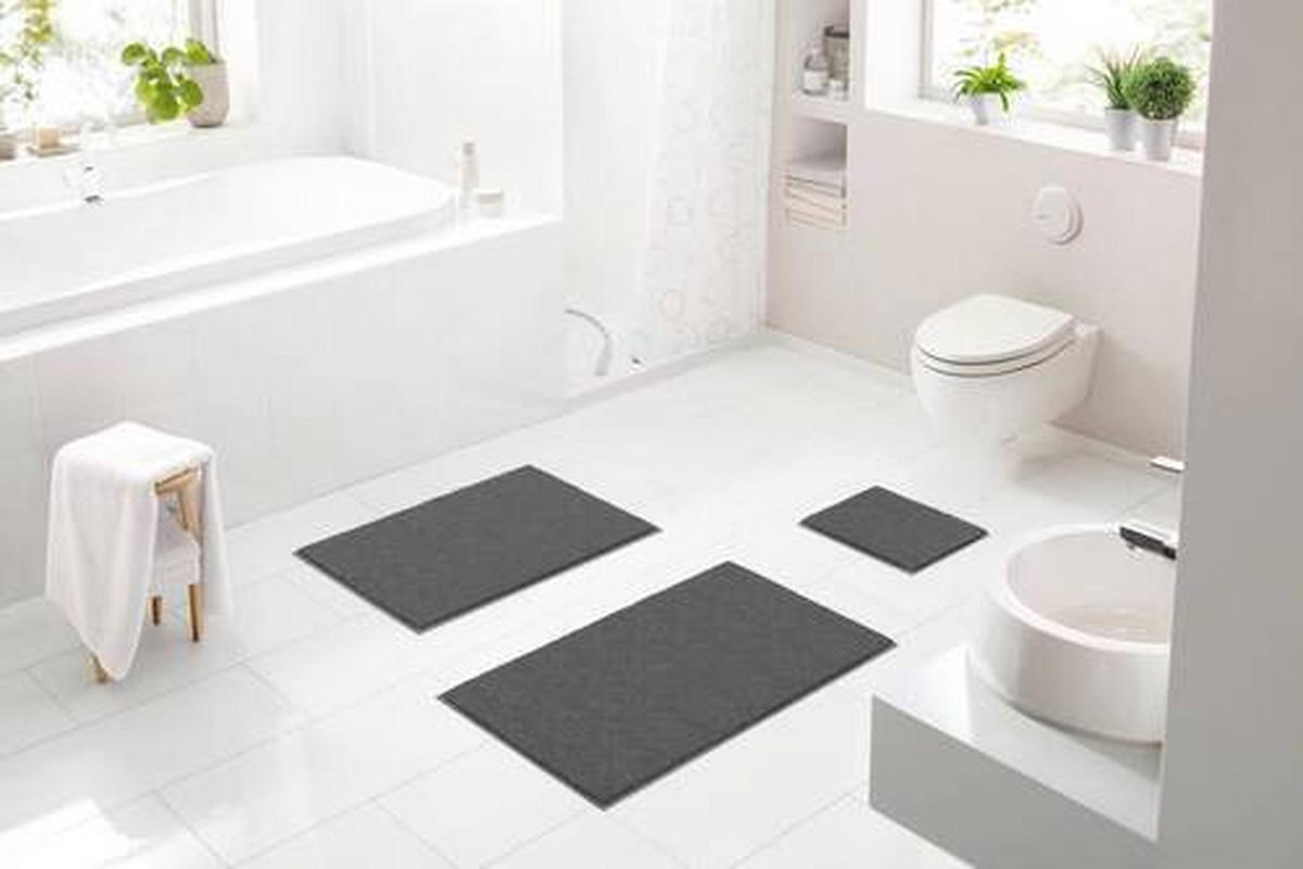 PREDLOŽKA PRED BIDET, 40/50 cm - antracitová, Basics, textil/plast (40/50cm) - Grund