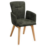 ARMLEHNSTUHL in Holz, Textil Dunkelgrün  - Dunkelgrün, KONVENTIONELL, Holz/Textil (57/91/66cm) - Dieter Knoll