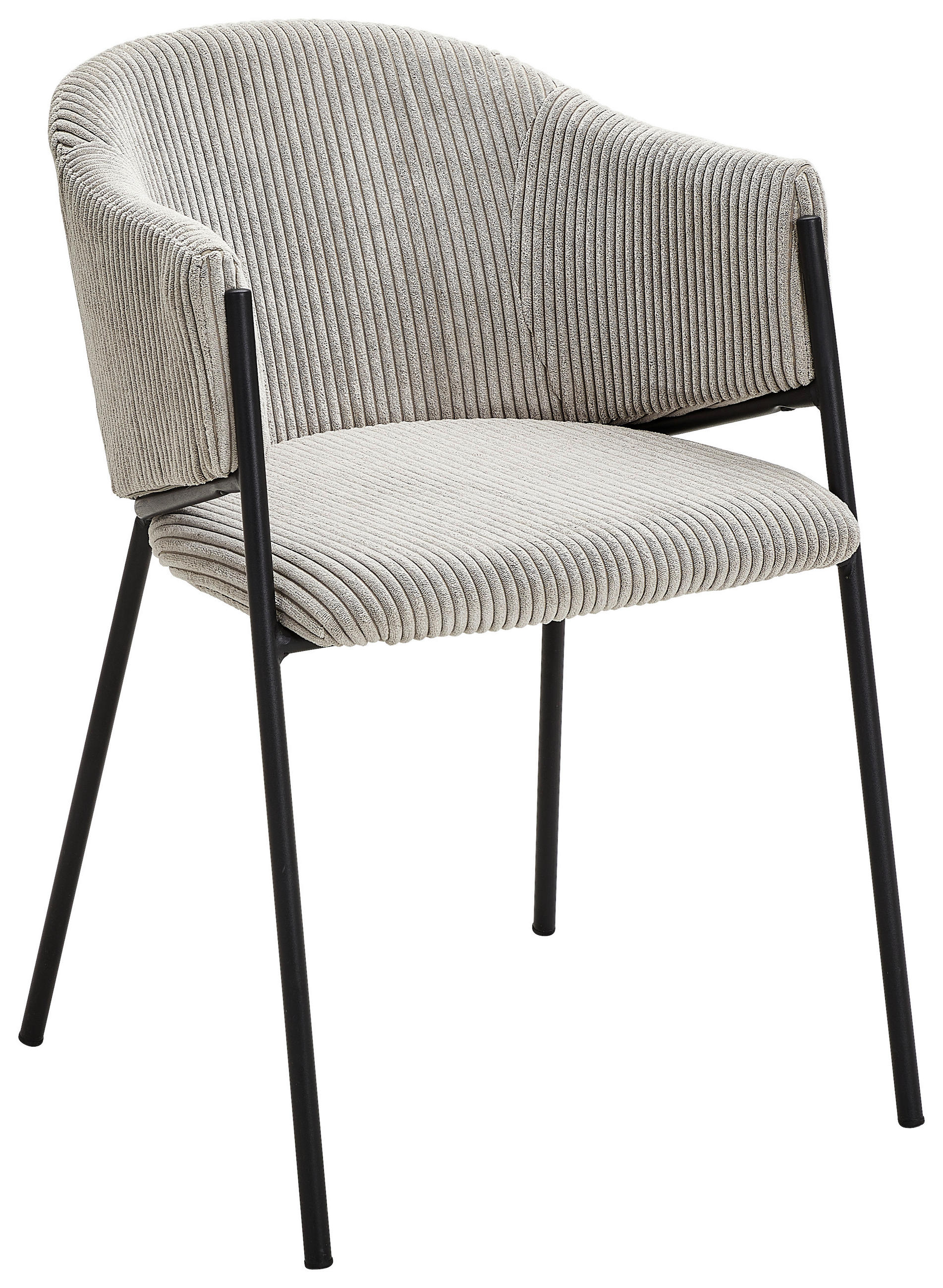 ARMLEHNSTUHL  in Eisen Cord  - Schwarz/Grau, Design, Textil/Metall (53/78/61cm) - Hom`in