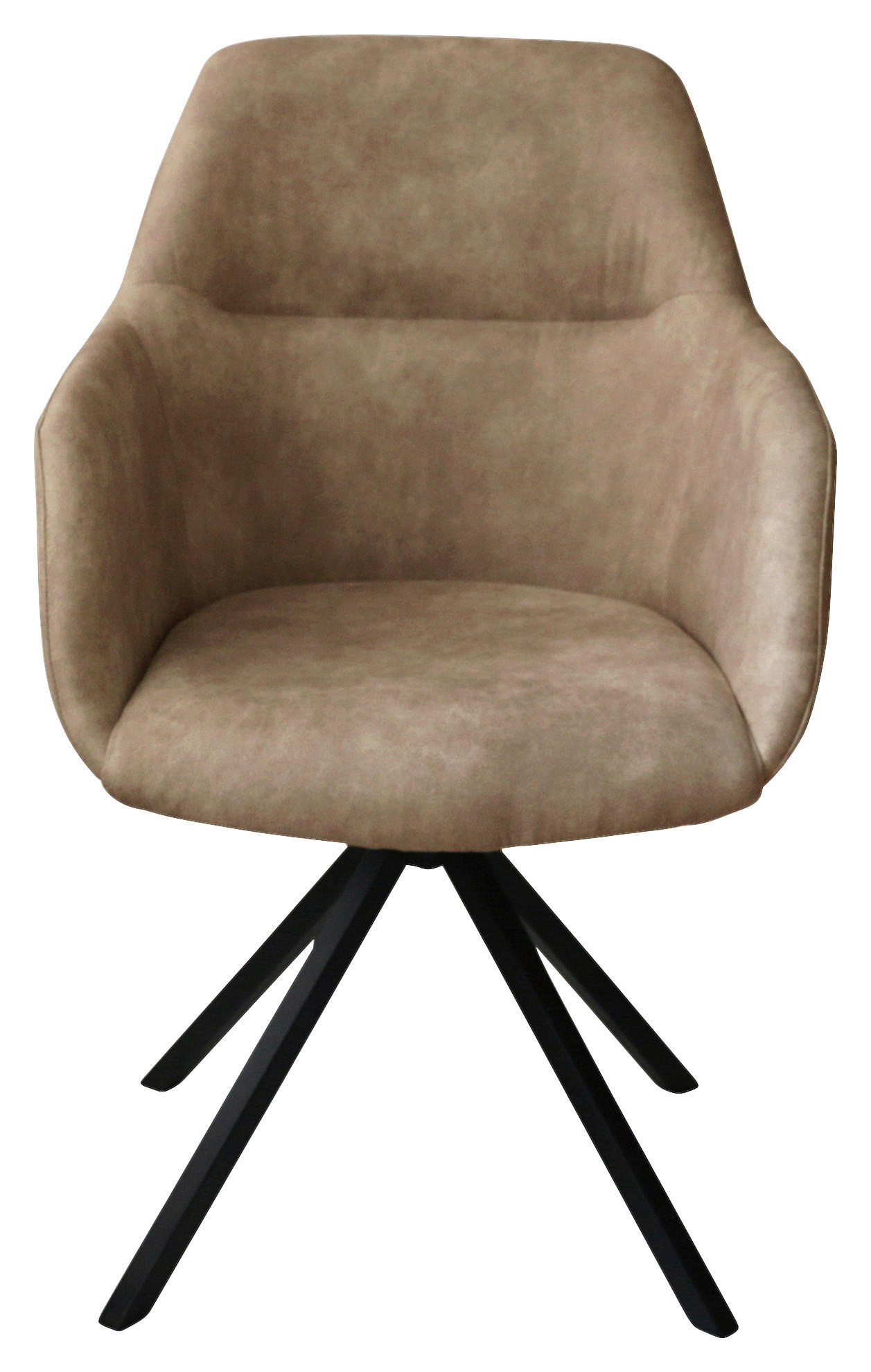 ARMLEHNSTUHL  in Stahl Flachgewebe  - Beige/Schwarz, Design, Textil/Metall (57/85,5/65cm) - Voleo