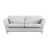 3-SITZER-SOFA in Chenille Silberfarben  - Silberfarben/Naturfarben, Holz/Textil (216/70-85/95cm) - MID.YOU